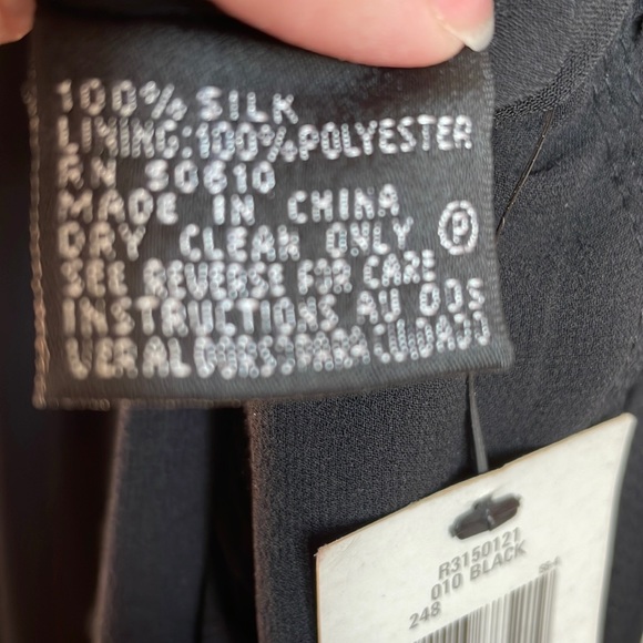 NWT Vintage Anne Klein Silk Black Sleeveless Dress Size 16 - Picture 7 of 7
